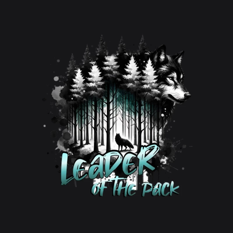 Führer des Rudels: Wolf-Design mit Wald Damen Pullover Hoodie