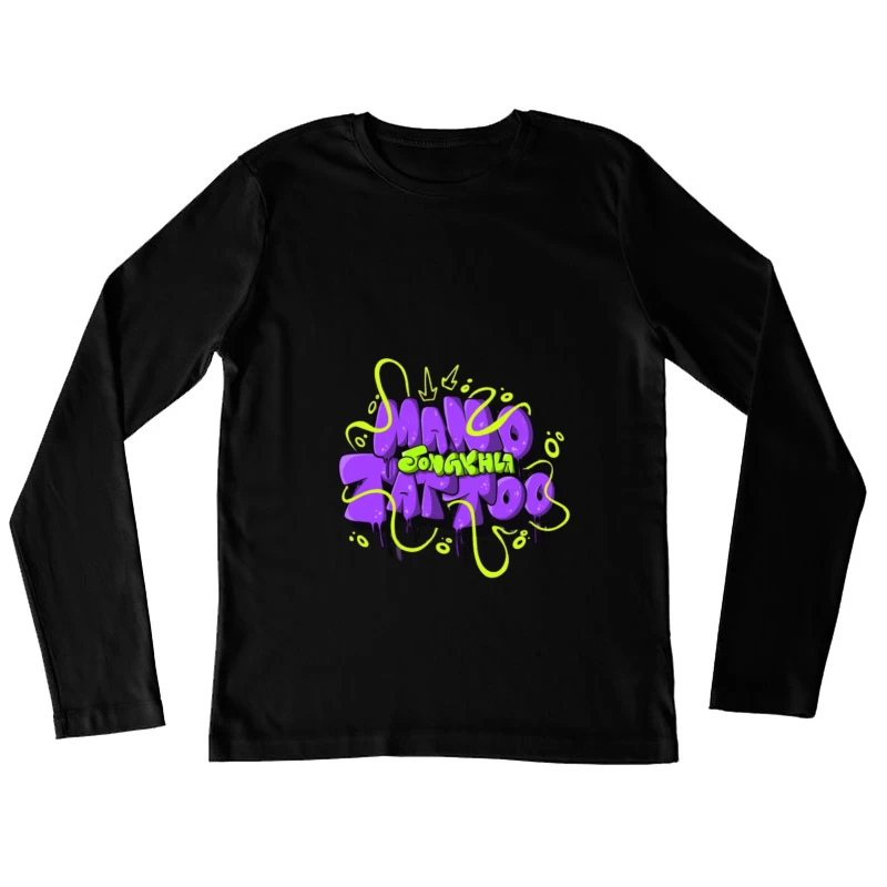 Graffiti-Stil-Tattoo-Design Damen Langarm T-Shirt