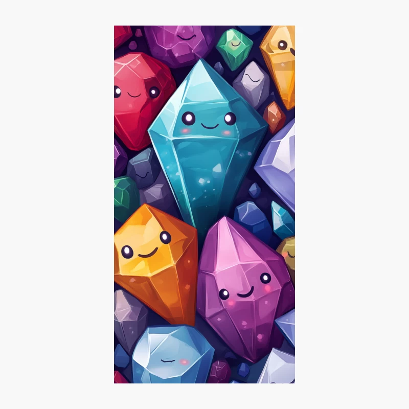 Cute Kawaii Crystal Gems Magical Illustration iPhone Case