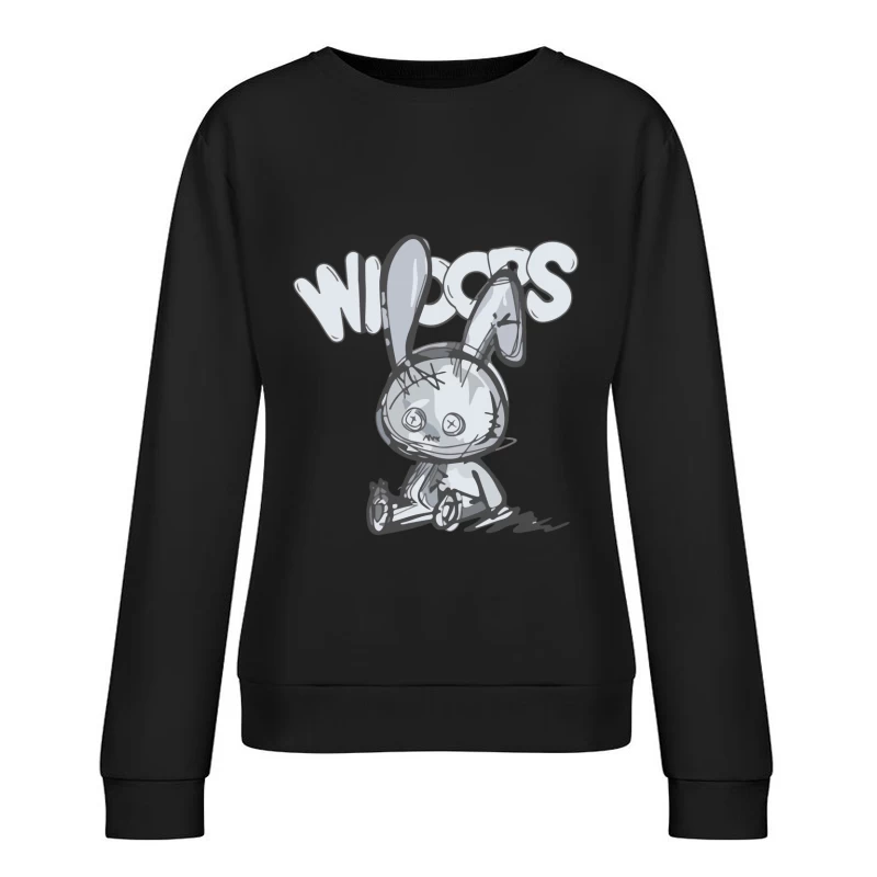 Stoffhase mit Knöpfen Damen Pullover Sweatshirt