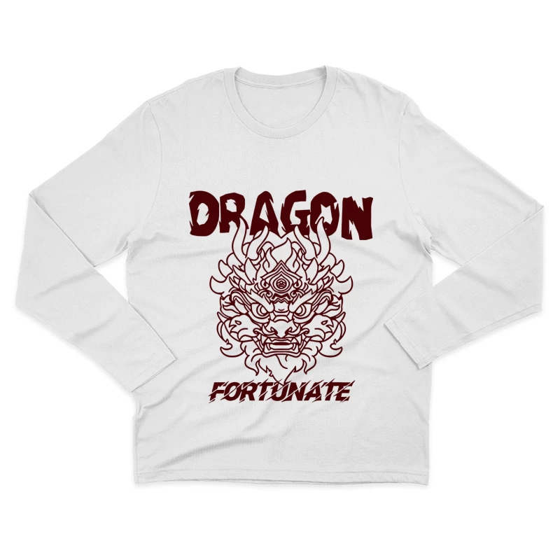 Glücklicher Drache Design Herren Langarm T-Shirt