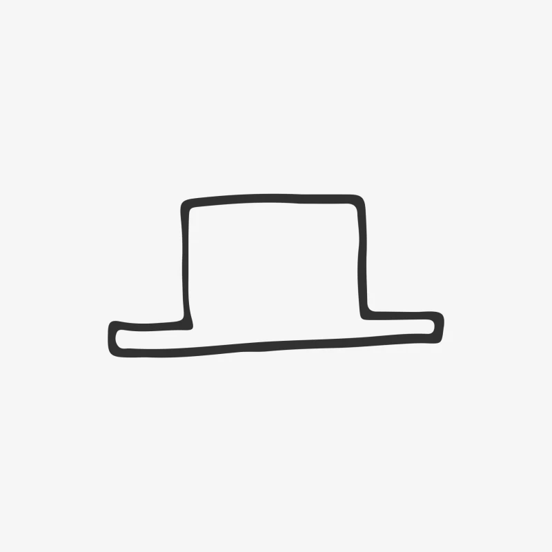 Silhouette de Chapeau Minimaliste Homme Manches Longues T-Shirt