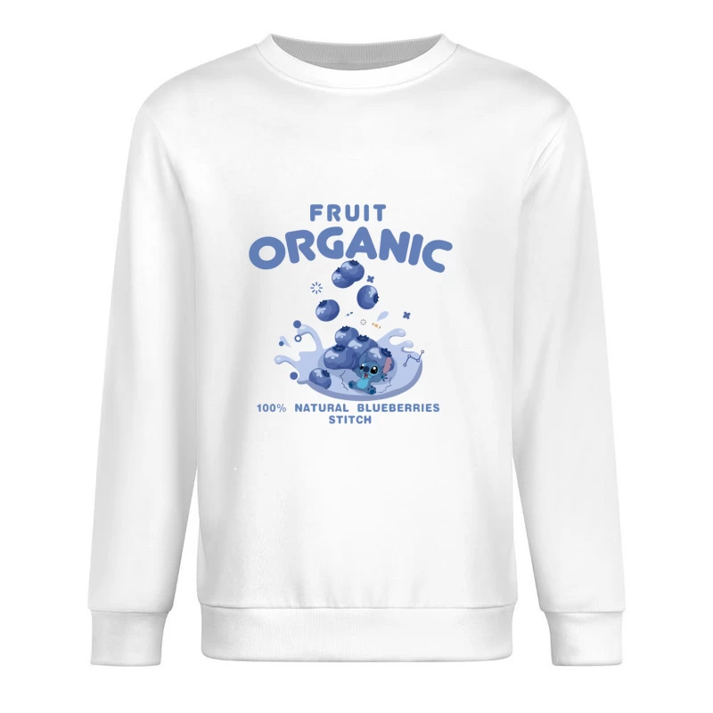 Organische Blaubeeren mit Stitch Herren Pullover Sweatshirt