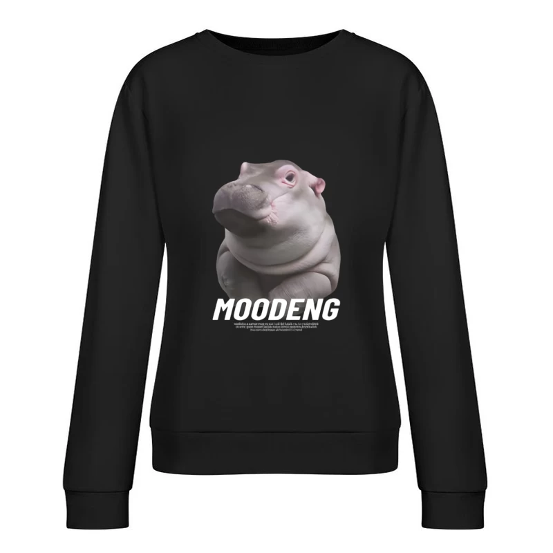 Design animal mignon : Hippopotame rose Femme Sweat-shirt à enfiler