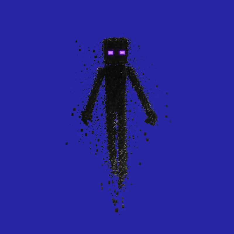 Pixelated Enderman: Minecraft's Iconic Character in Digital Art Male Tank Top