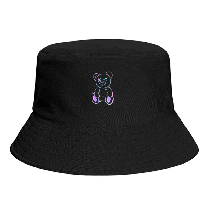 Colorful Cartoon Teddy Bear Illustration Bucket Hat