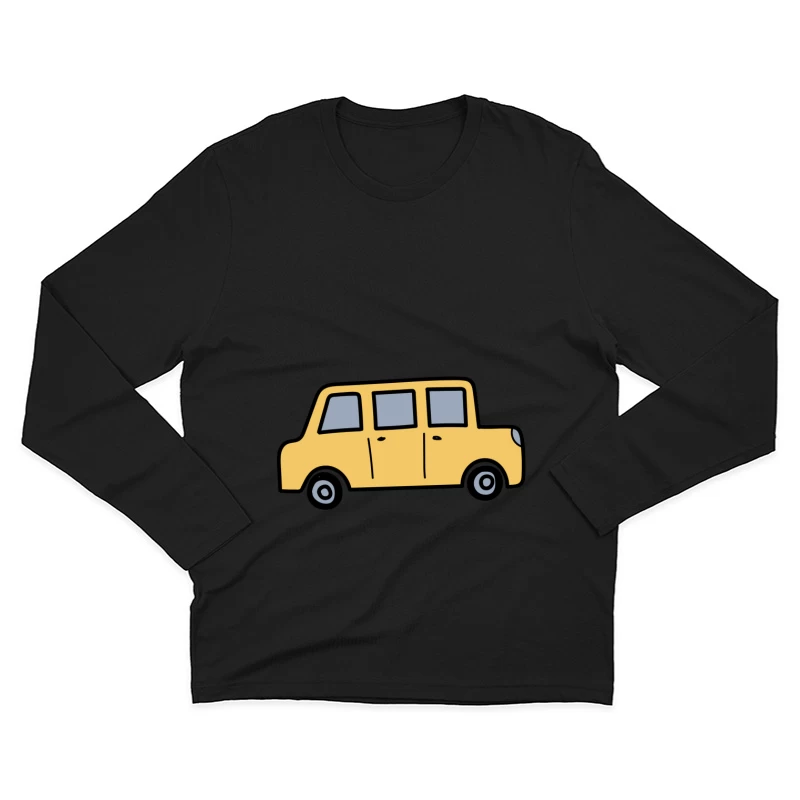 Voiture jaune dessinée à la main Homme Manches Longues T-Shirt
