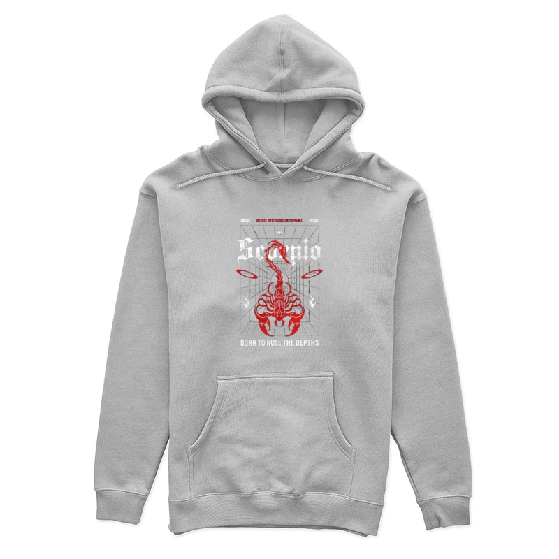 Red Mystical Scorpion with Geometric Pattern Female Pullover Hoodie