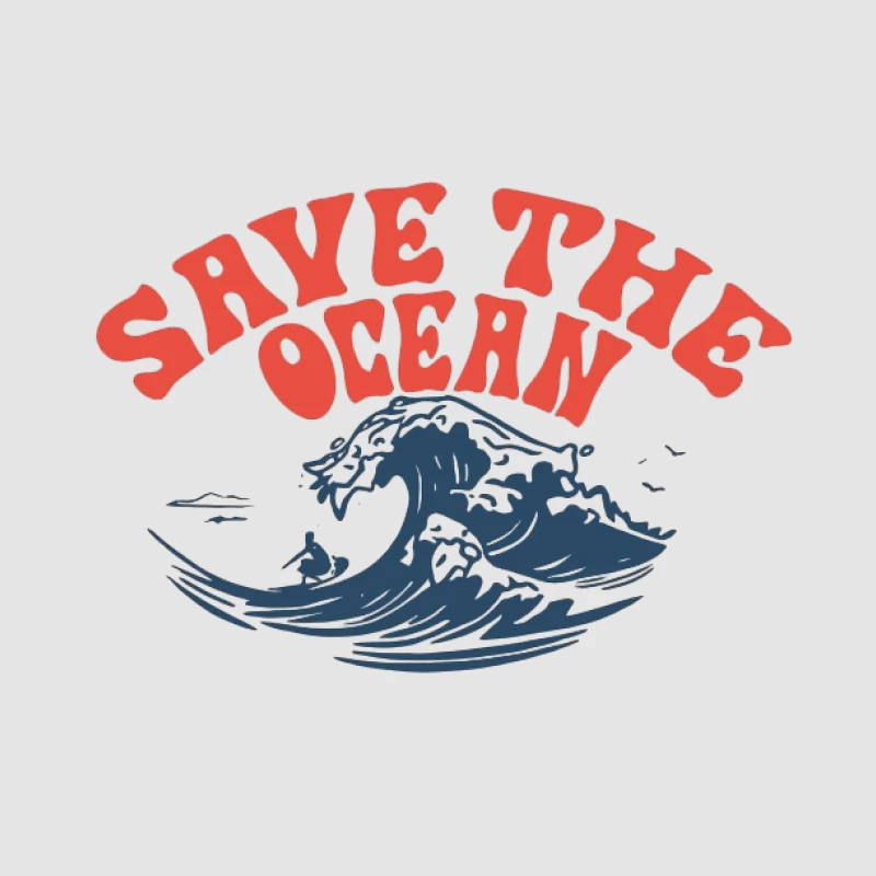 Sauvez l'océan Illustration de vague Femme Sweat à capuche