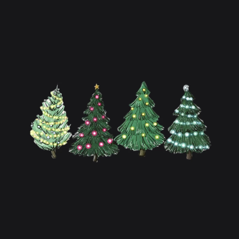 Arbres de Noël en céramique illuminés Homme Sweat à capuche