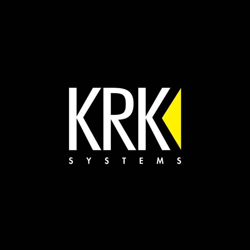 KRK Systems Minimalist Logo Design with Yellow Accent Desk Mat