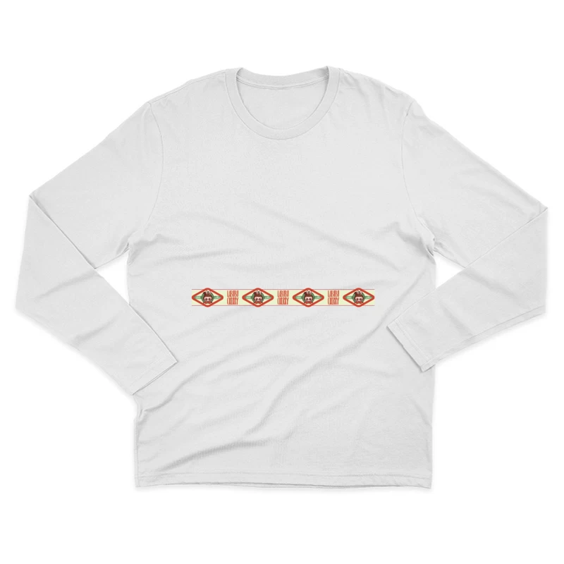 Labubu Kirsche Design Etikett Herren Langarm T-Shirt