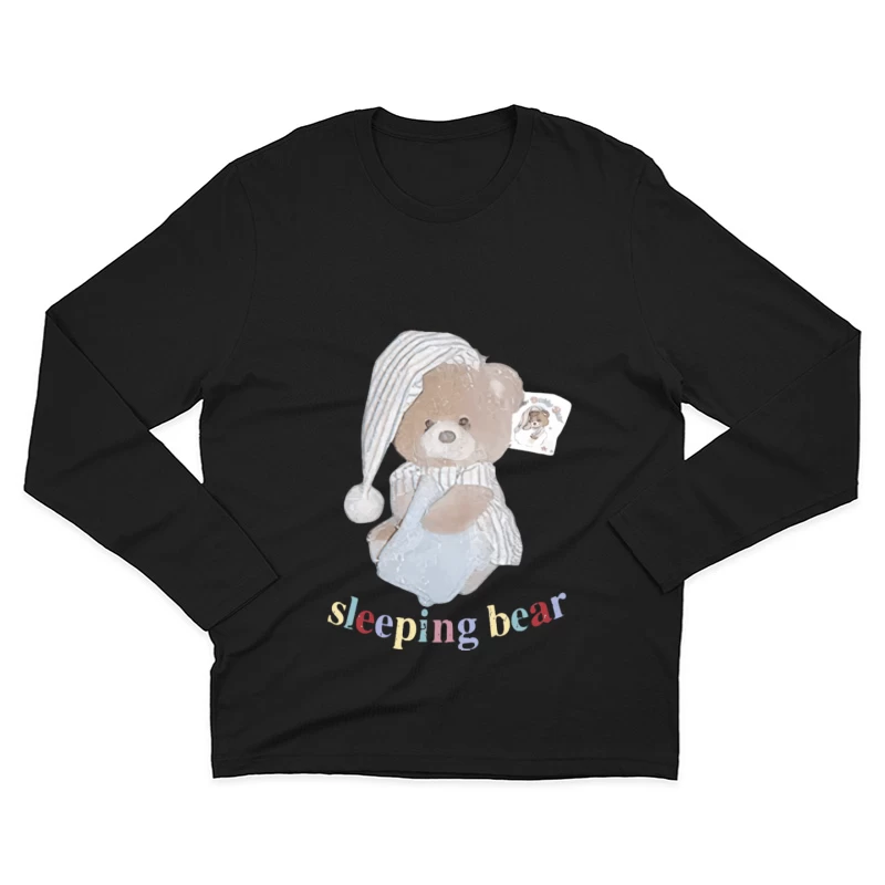 Schlafender Bär mit Schlafmütze Herren Langarm T-Shirt