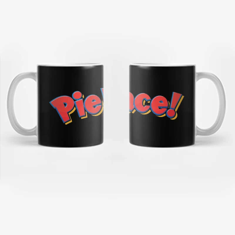 Pie Face Classic Game Logo in Red Cartoon Letters Coffee Mug