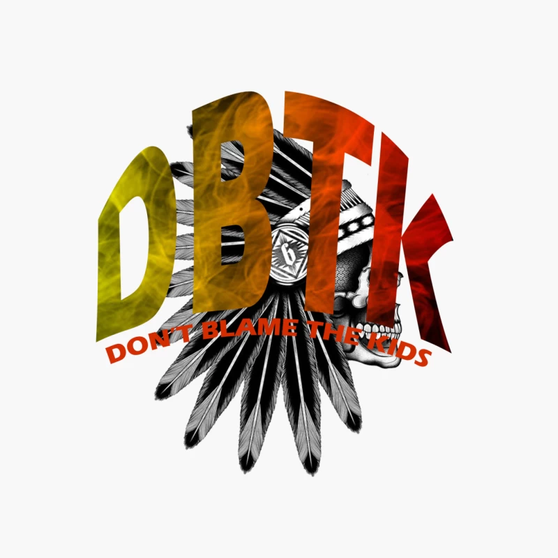 DBTK Logo Design Featuring Feathers and Skull Cotton Tote Bag
