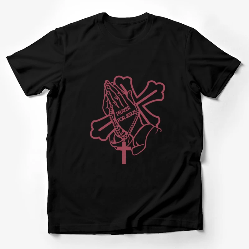Betende Hände mit Kreuz und Rosenkranz Herren T-Shirt