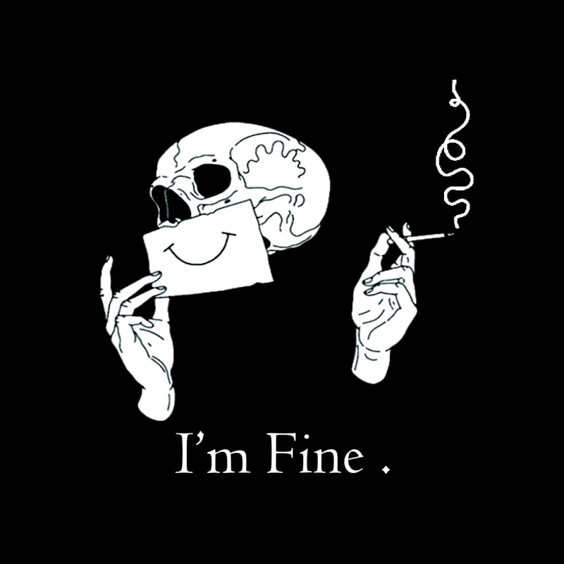 Skull with a Smile and Cigarette Mouse Pad