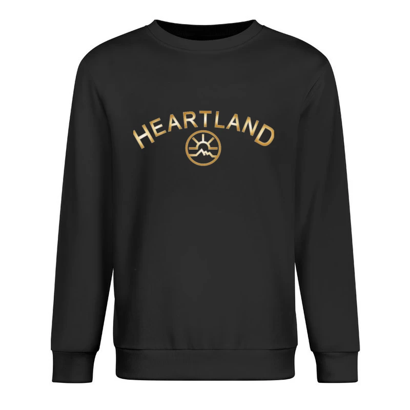 Heartland Hockey Logo with Golden Text and Minimalist Design Male Pullover Sweatshirt