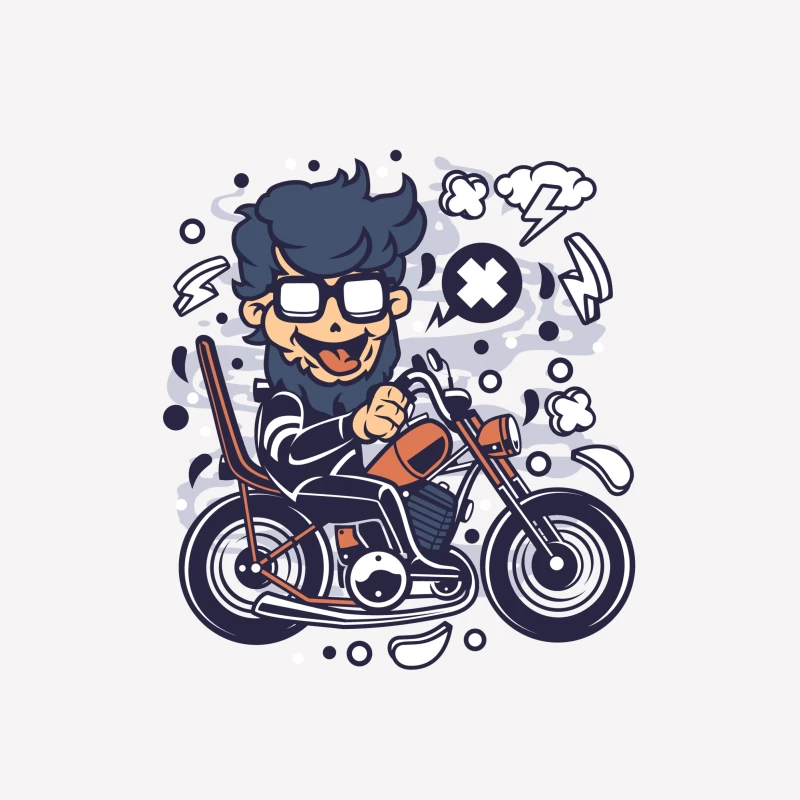 Motard cartoon amusant sur une moto Femme T-Shirt