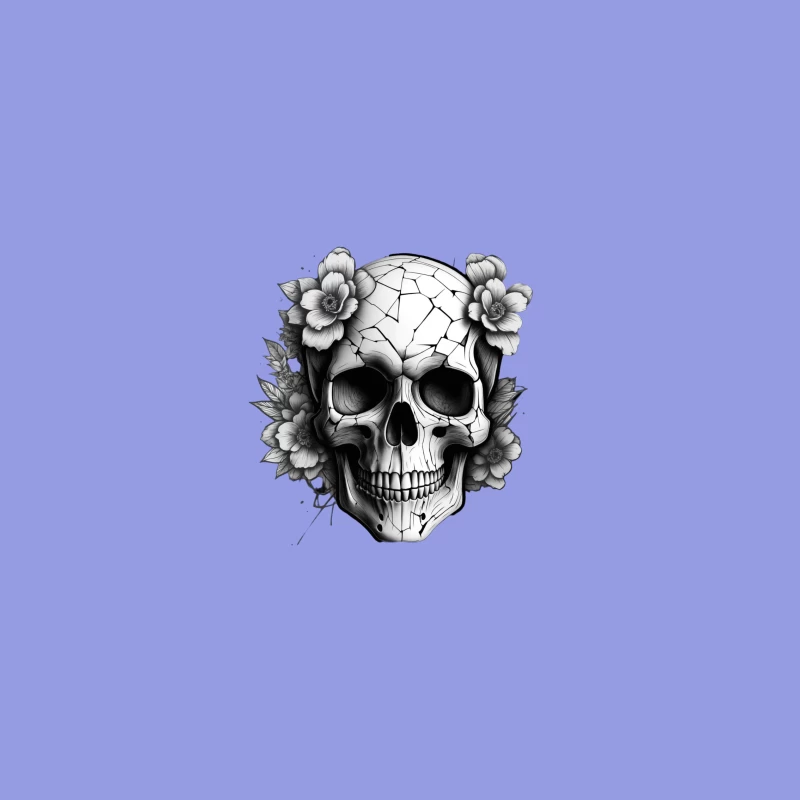 Cracked Skull with Flowers iPhone Case