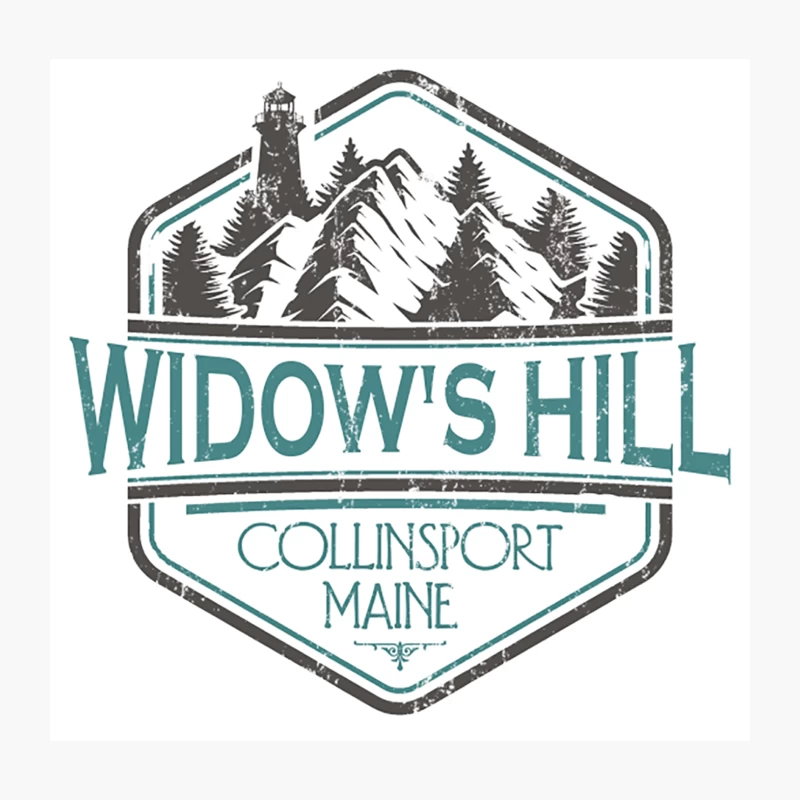 Widow_s Hill from Dark Shadows - distressed travel badge Throw Pillow