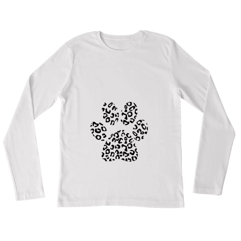 Empreinte de patte à motif léopard Femme Manches Longues T-Shirt