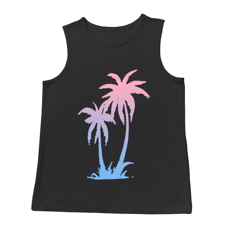 Pastellfarbene Palmen im Sonnenuntergang Herren Tanktops