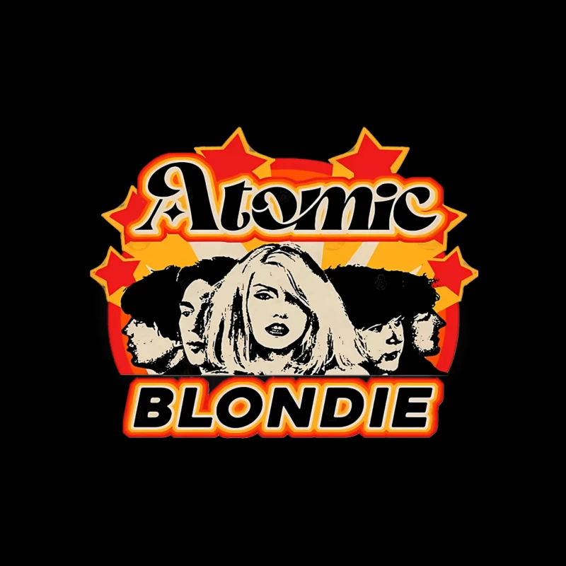 Atomic by Blondie - Retro Band Logo Design Tapestry