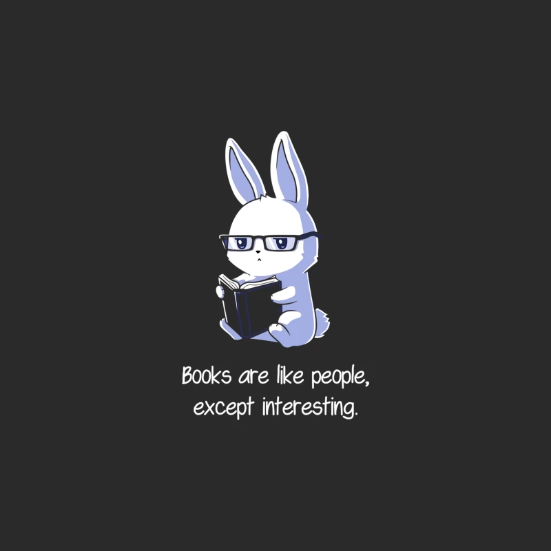 Studious Cartoon Rabbit Reading with Glasses Baseball Cap
