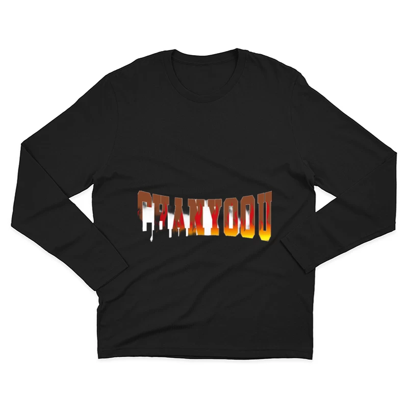 Flammende Buchstaben Herren Langarm T-Shirt