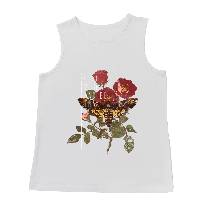 Papillon et Roses avec Citation Inspirante Homme Débardeur