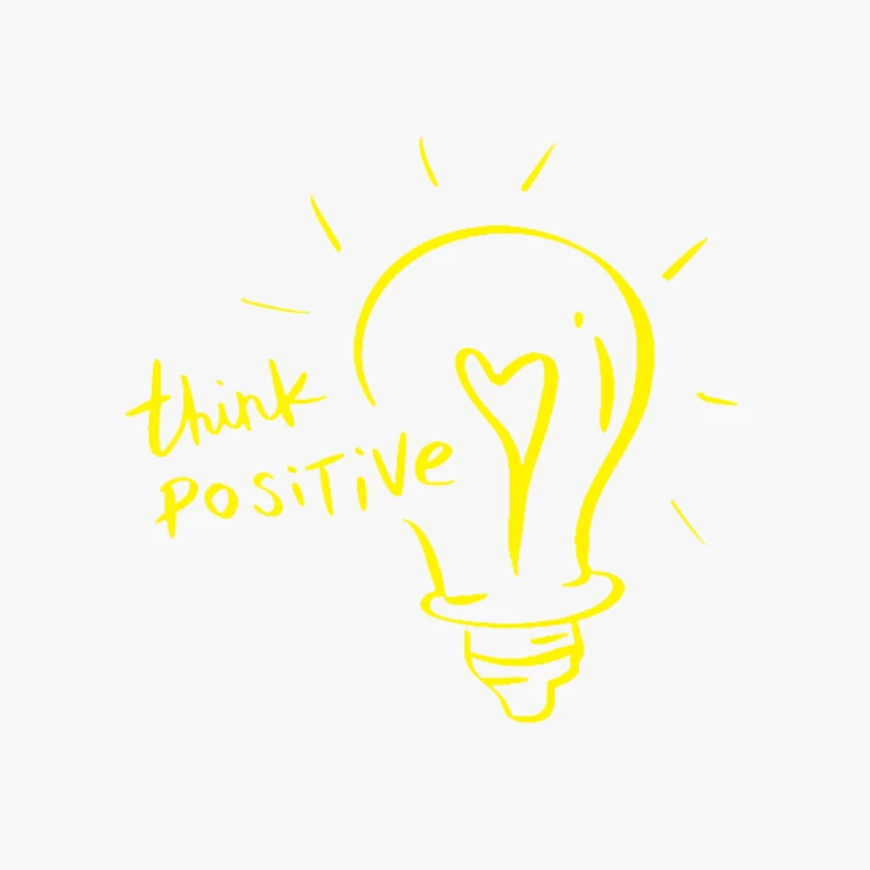 Positive Thinking Light Bulb Illustration Cotton Tote Bag