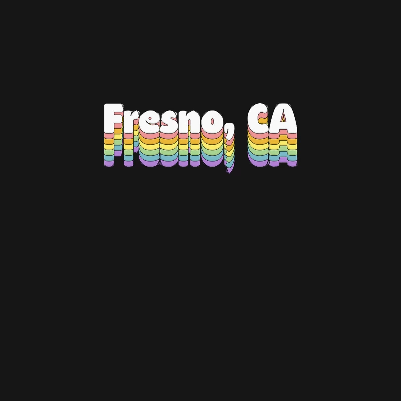 Fresno, CA  Retro Typography Design Desk Mat
