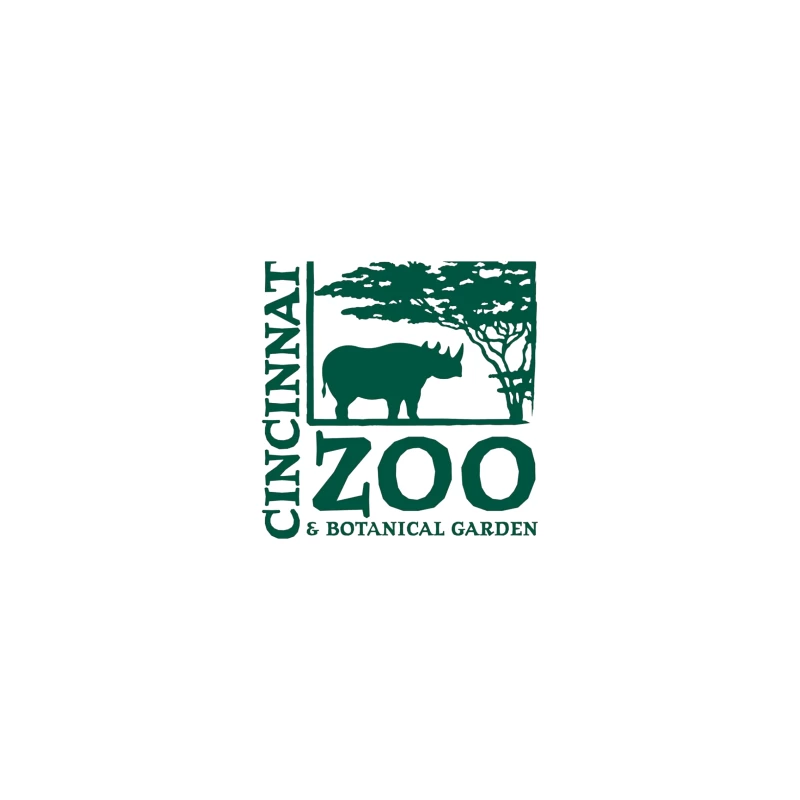 Cincinnati Zoo & Botanical Garden Logo with Rhinoceros and Acacia Tree iPhone Case