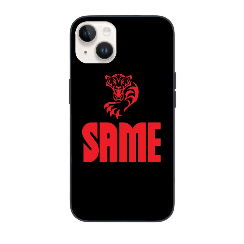 Red Tiger Sports Logo with SAME Text iPhone Case