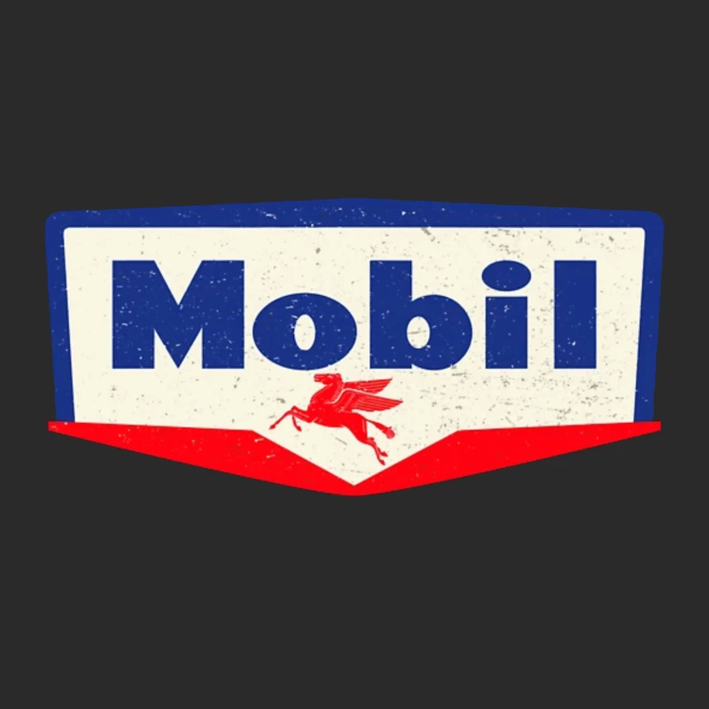 Vintage Mobil Oil Company Logo with Red Pegasus Baseball Cap