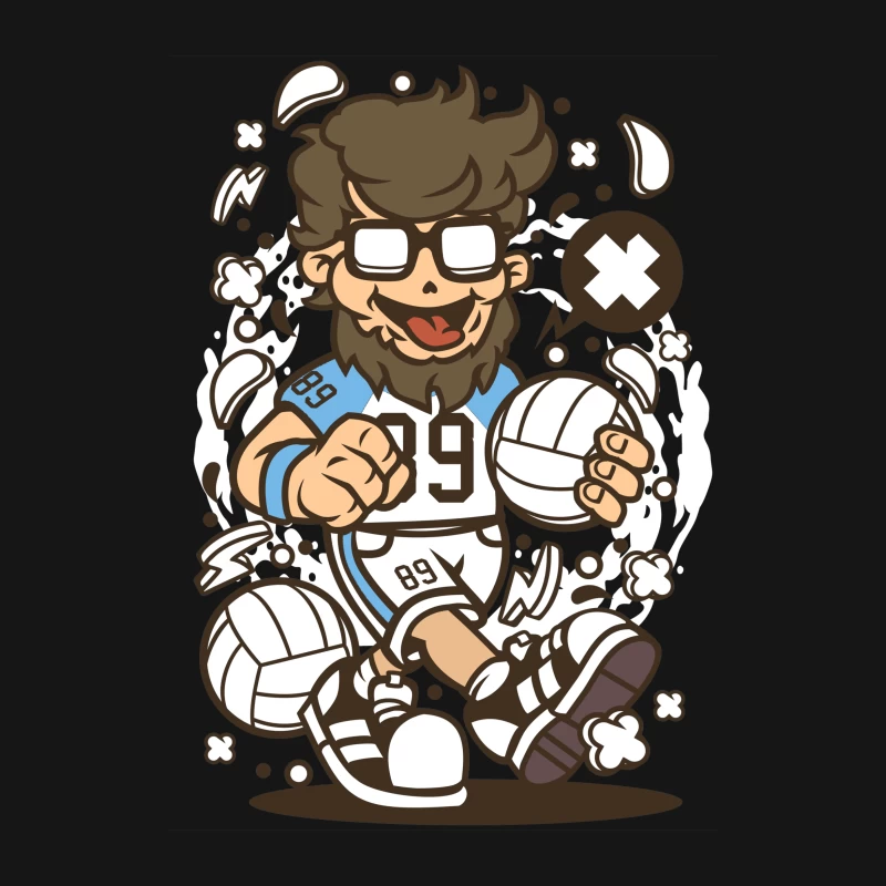 Joueur de Volley-Ball Cartoon Dynamique Femme T-Shirt