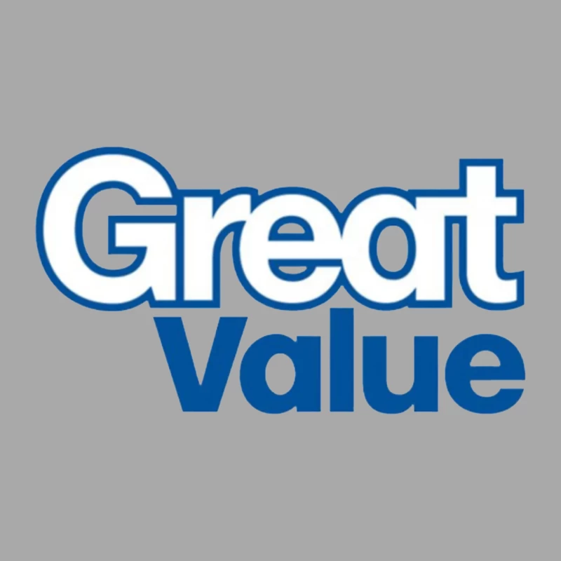 Great Value Walmart Store Brand Logo in Blue Text Male Pullover Hoodie