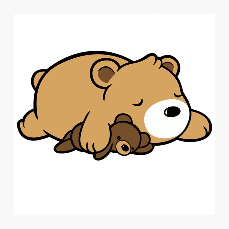 Adorable Sleeping Cartoon Bear Illustration Pin