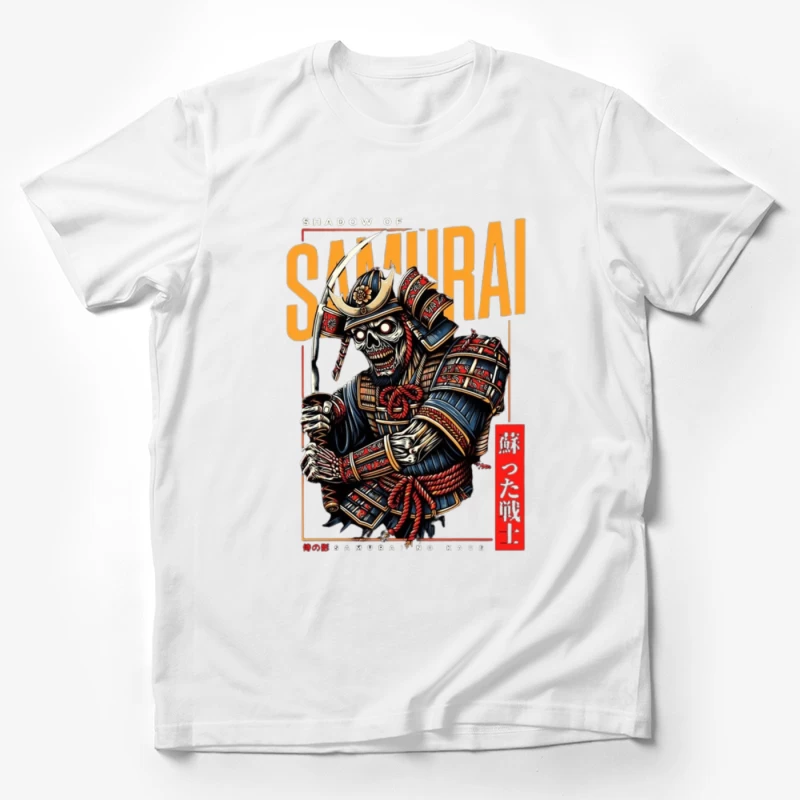 Undead Samurai Warrior in Traditional Armor - Japanese Digital Art Male T-Shirt