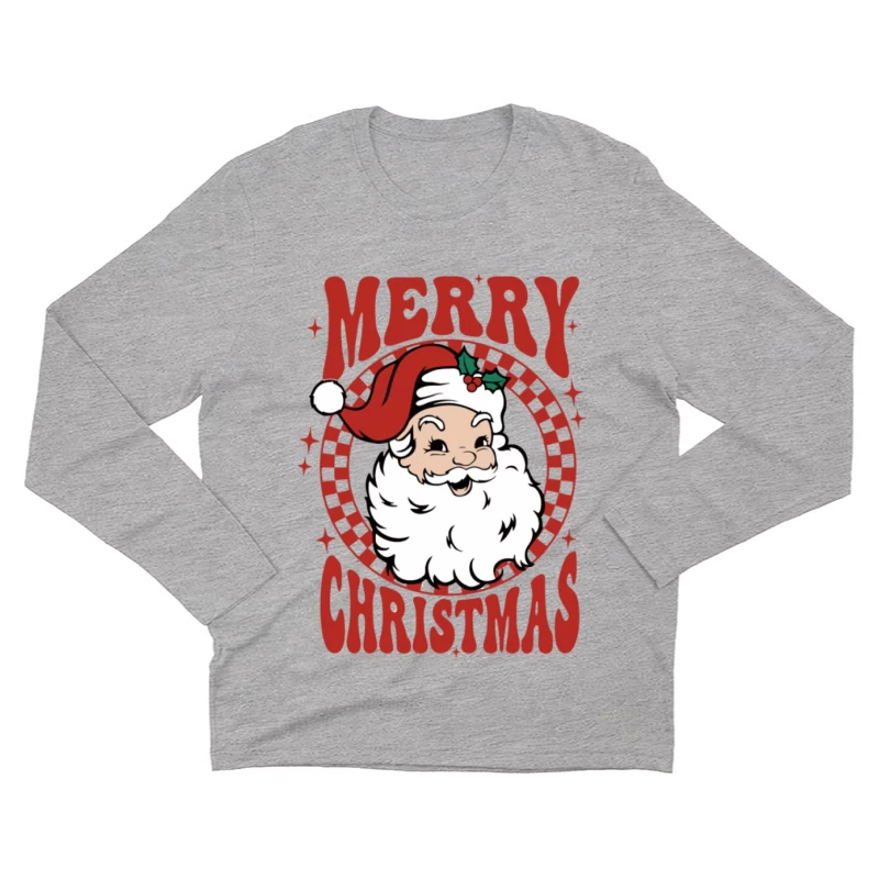 Fröhliche Weihnachten Santa Grafik Herren Langarm T-Shirt
