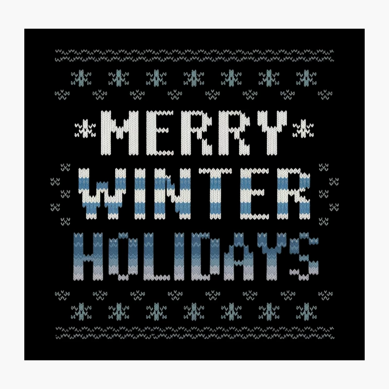 Festive Knitted Winter Holiday Greeting Throw Pillow