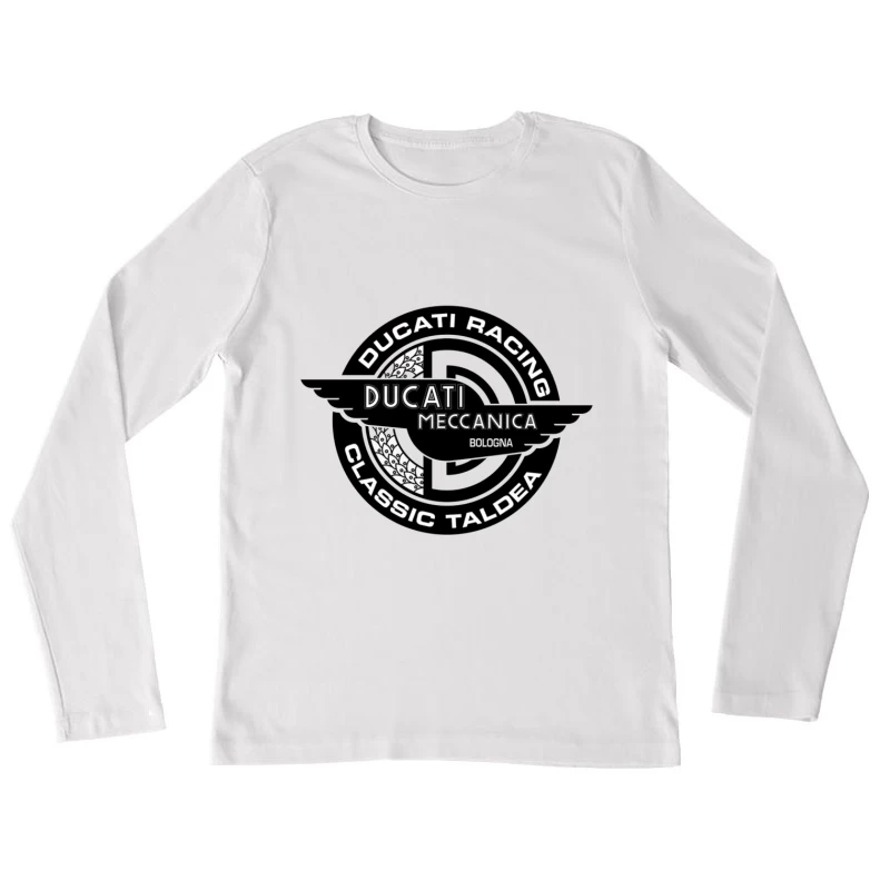 Vintage Ducati Meccanica Racing Logo from Bologna Female Long Sleeve T-Shirt