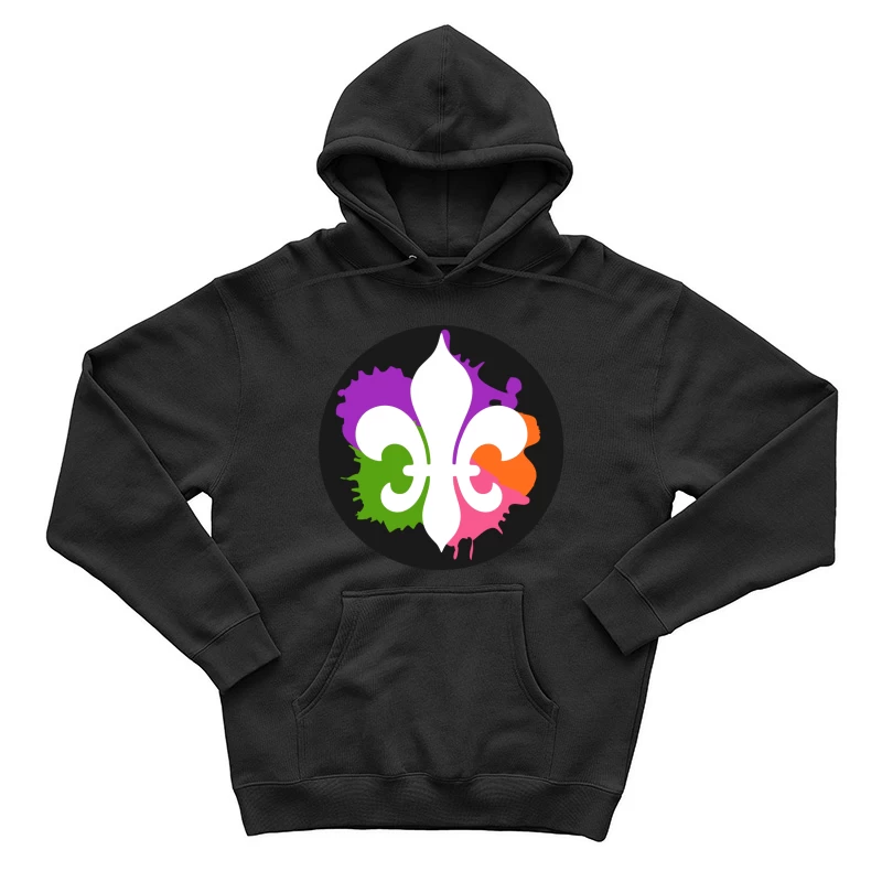 Fleur-de-lis avec éclaboussures colorées Homme Sweat à capuche