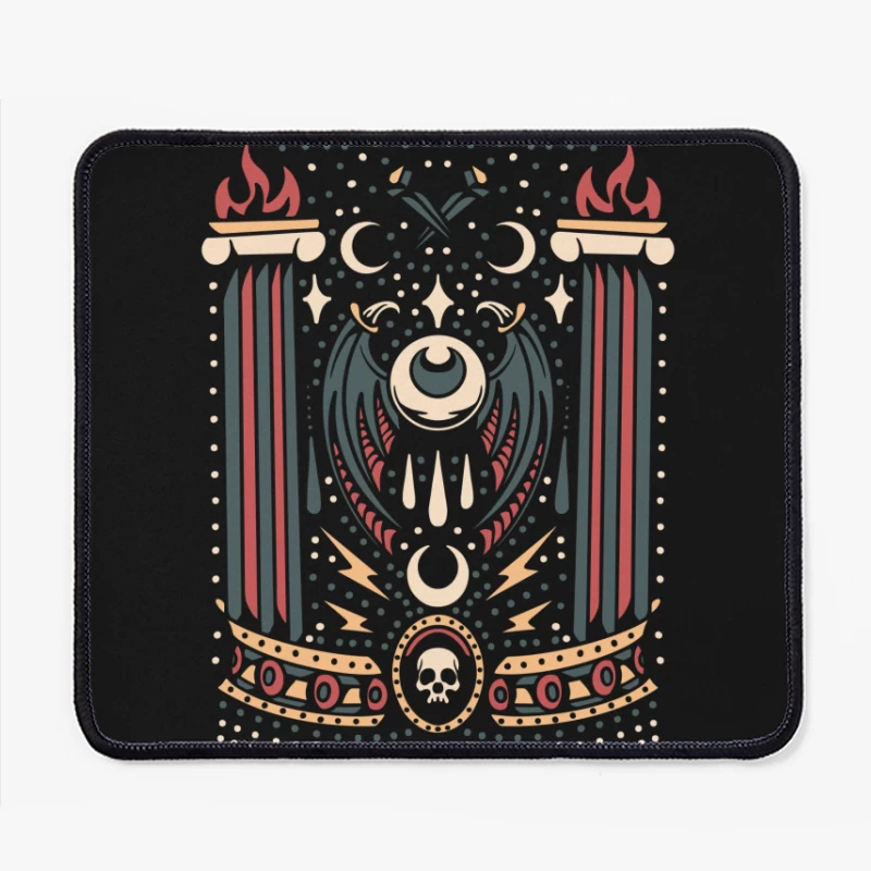 Gothic Decorative Illustration with Symbols Mouse Pad