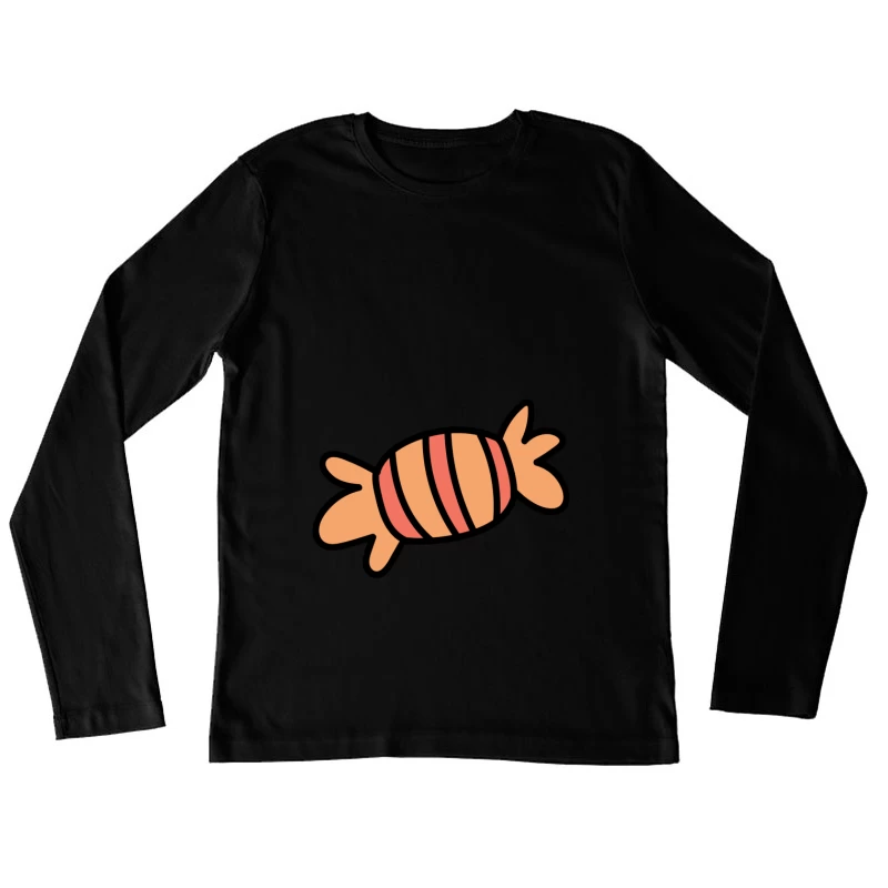 Bonbon rayé orange Femme Manches Longues T-Shirt