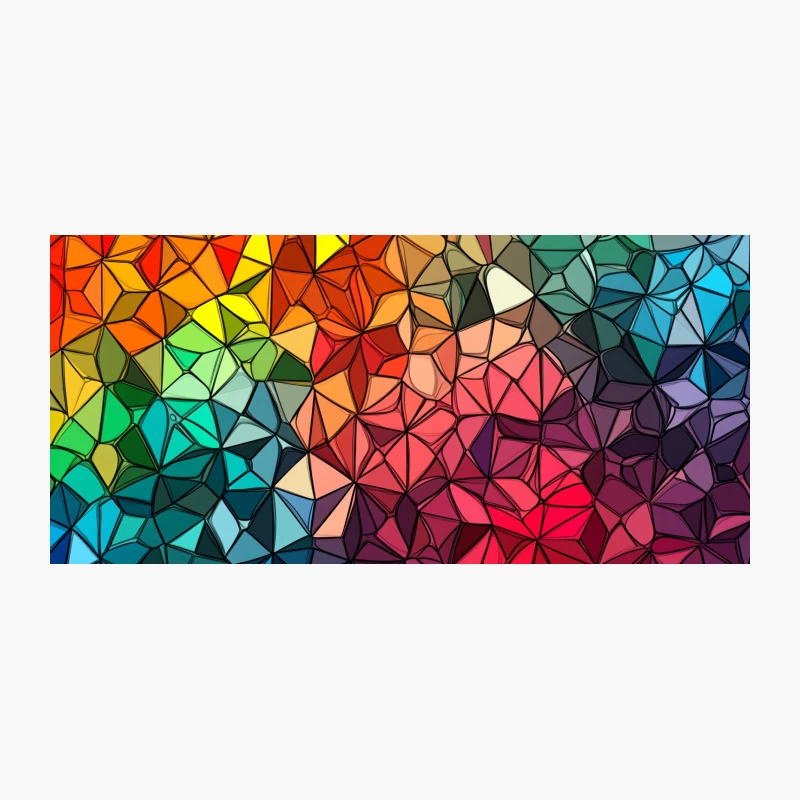 Vibrant Geometric Mosaic of Colorful Triangles Coffee Mug