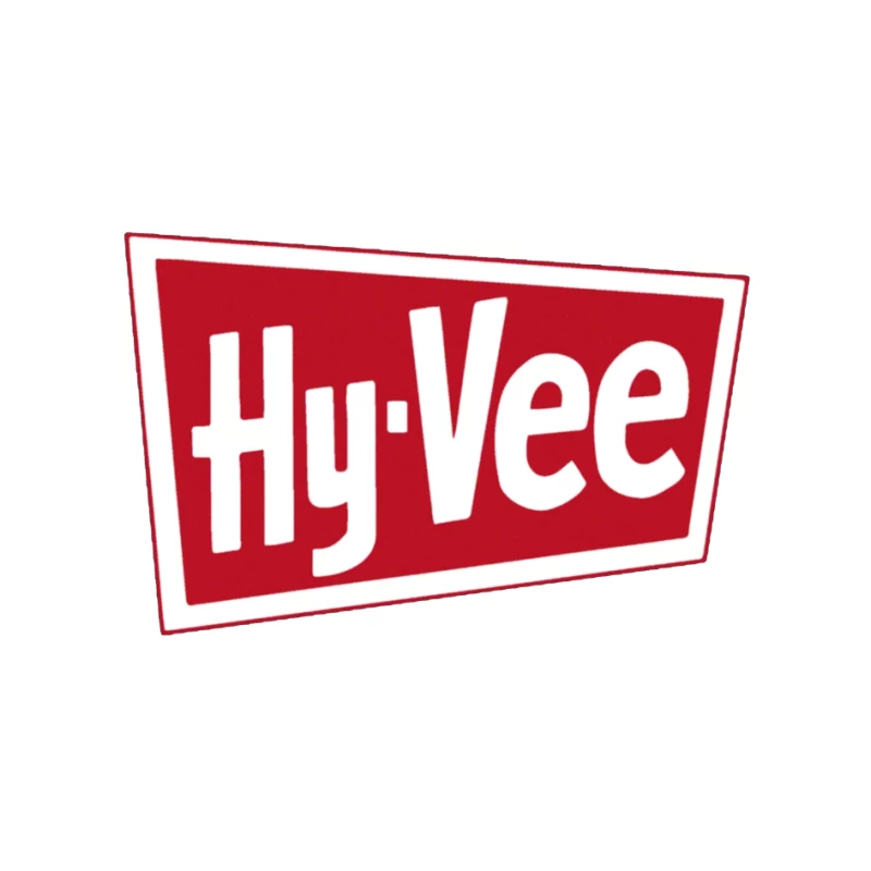 Hy-Vee Supermarket Chain Logo in Red and White Pin