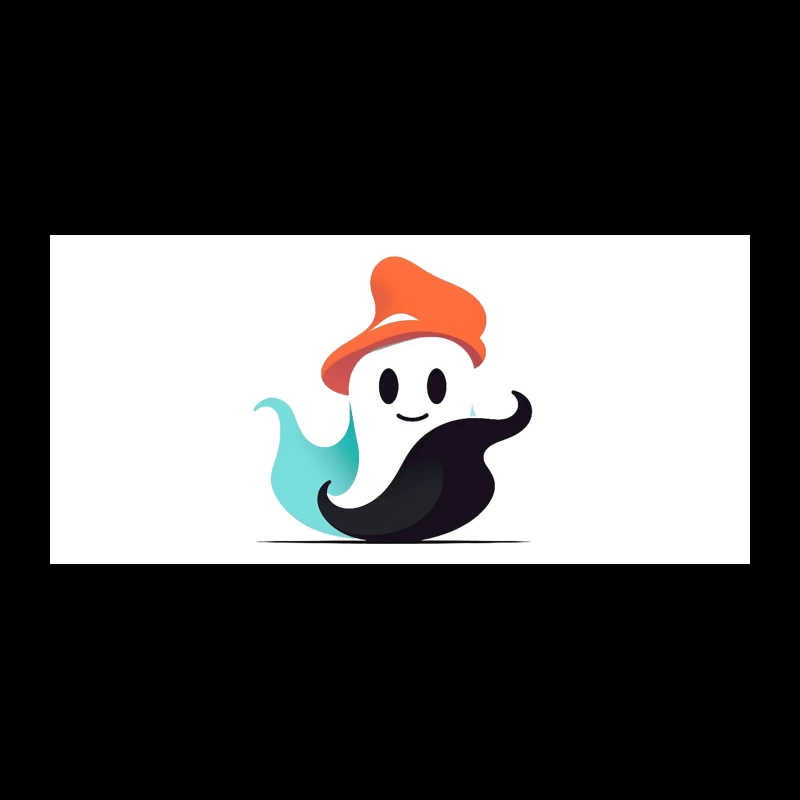 Cute Ghost Mascot with Orange Hat Coffee Mug