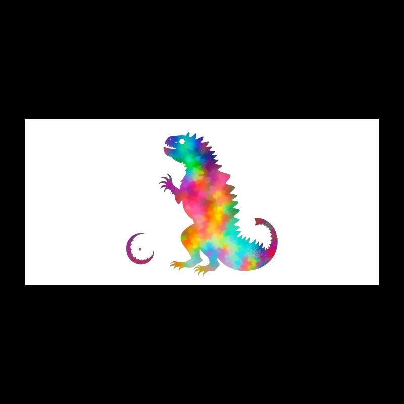 Rainbow Watercolor T-Rex Silhouette Coffee Mug